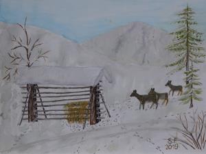 Dobri ljudje (Akvarel, 32x24 - 2019) - France Smrkolj